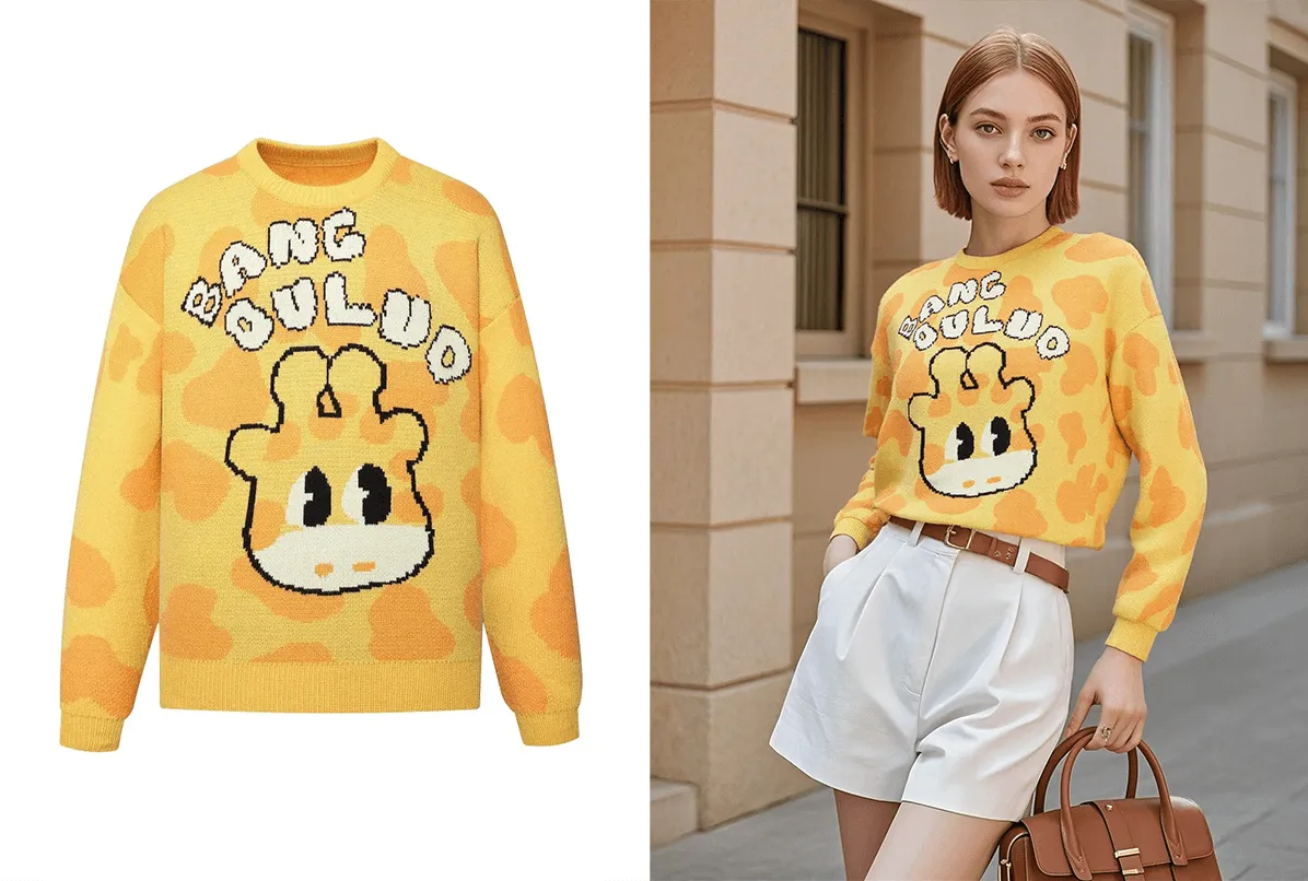 服装上身 AI处理后