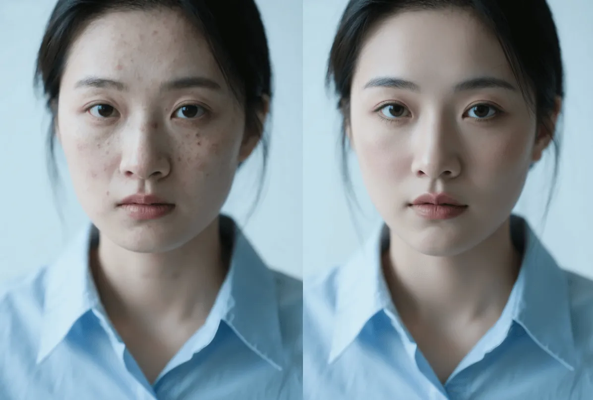 人像修图 AI处理后